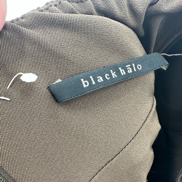 Black Halo Dress Womens Small Pleated Belted Pockets Cocktail Formal Glam NEW - Picture 10 of 15